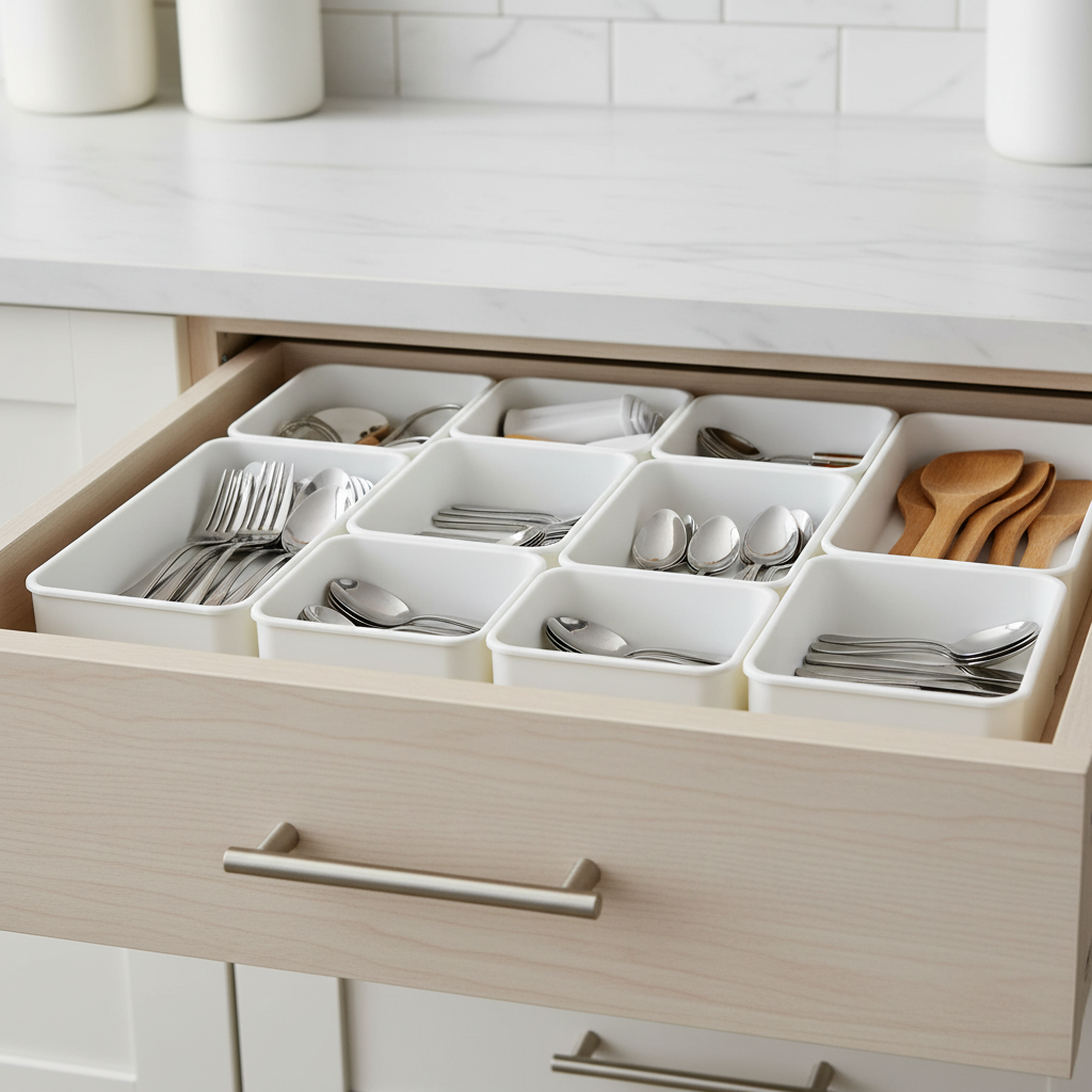 Organizador de cajones ajustable para cocina