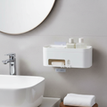 Organizador de pared para baño sin taladro adhesivo