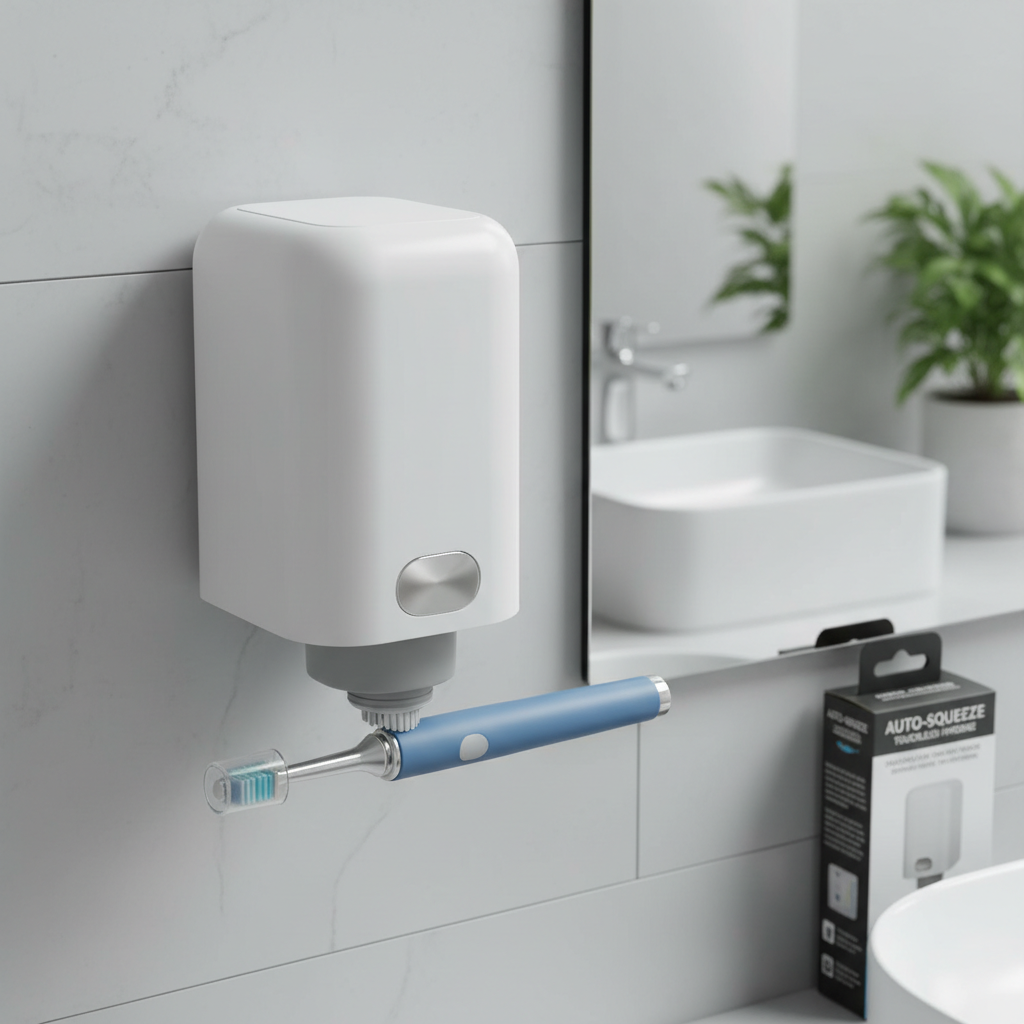 Portacepillos automático con dispensador de pasta dental