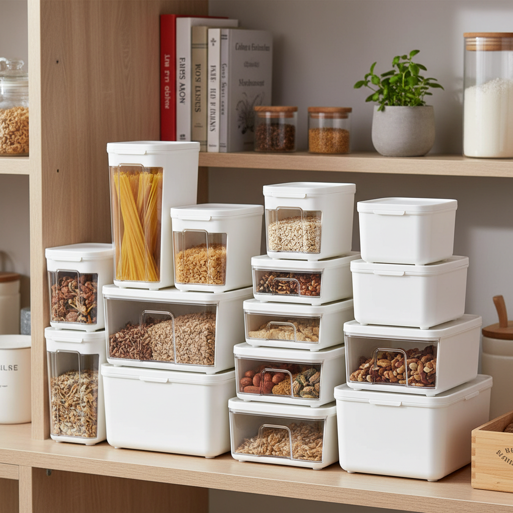 Cubos de almacenamiento apilables para cocina